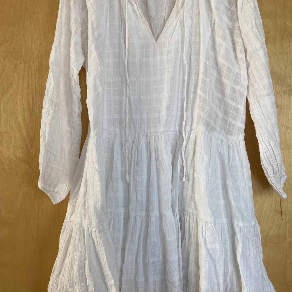 Sea Folly White tiered dress beach cover up